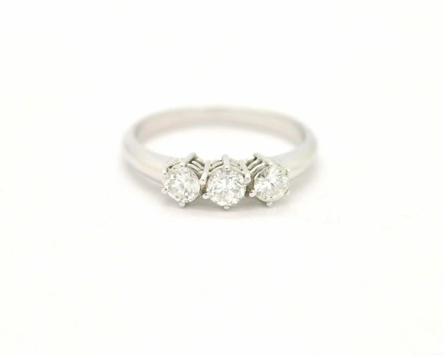 Bague Bague trilogy en or blanc 18 ct avec diamants 0,60 ct 58 Facettes 8749