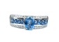 Bague 54 Bague en or blanc en saphirs et diamants 58 Facettes AB323