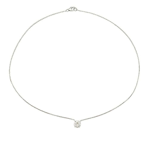 Collier Collier solitaire diamant taille brillant en or blanc 750 58 Facettes 31713
