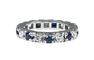Bague 46 Alliance or blanc 9 saphirs et 9 diamants 58 Facettes AB364
