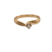 Ring 53 Crossed Solitaire Yellow Gold & Diamonds 58 Facettes 8-GSJE501-01