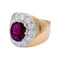 Bague 57 Bague jonc en or jaune et blanc 18 carats, rubis et diamants 58 Facettes 33176