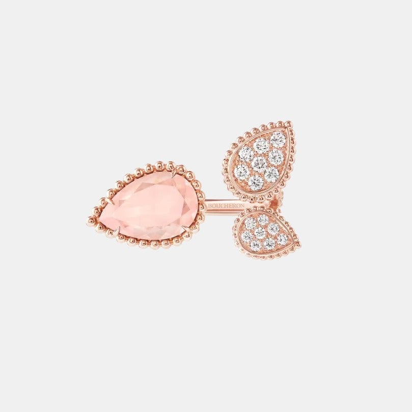 Bague Serpent Bohème Or rose Quartz 2.9ct, 3 motifs