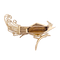 Broche Broche vintage Oiseau de Paradis en or rose avec citrine et émeraude 58 Facettes 34097