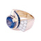 Bague 60 Bague Tank en or rose, platine, diamants et saphirs 58 Facettes 33460