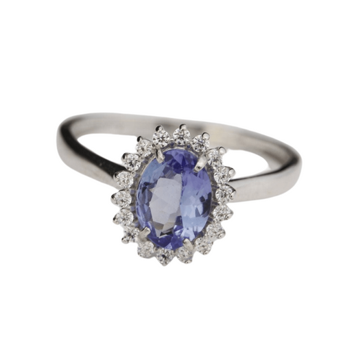 Bague 56 Bague Tanzanite Diamants 58 Facettes