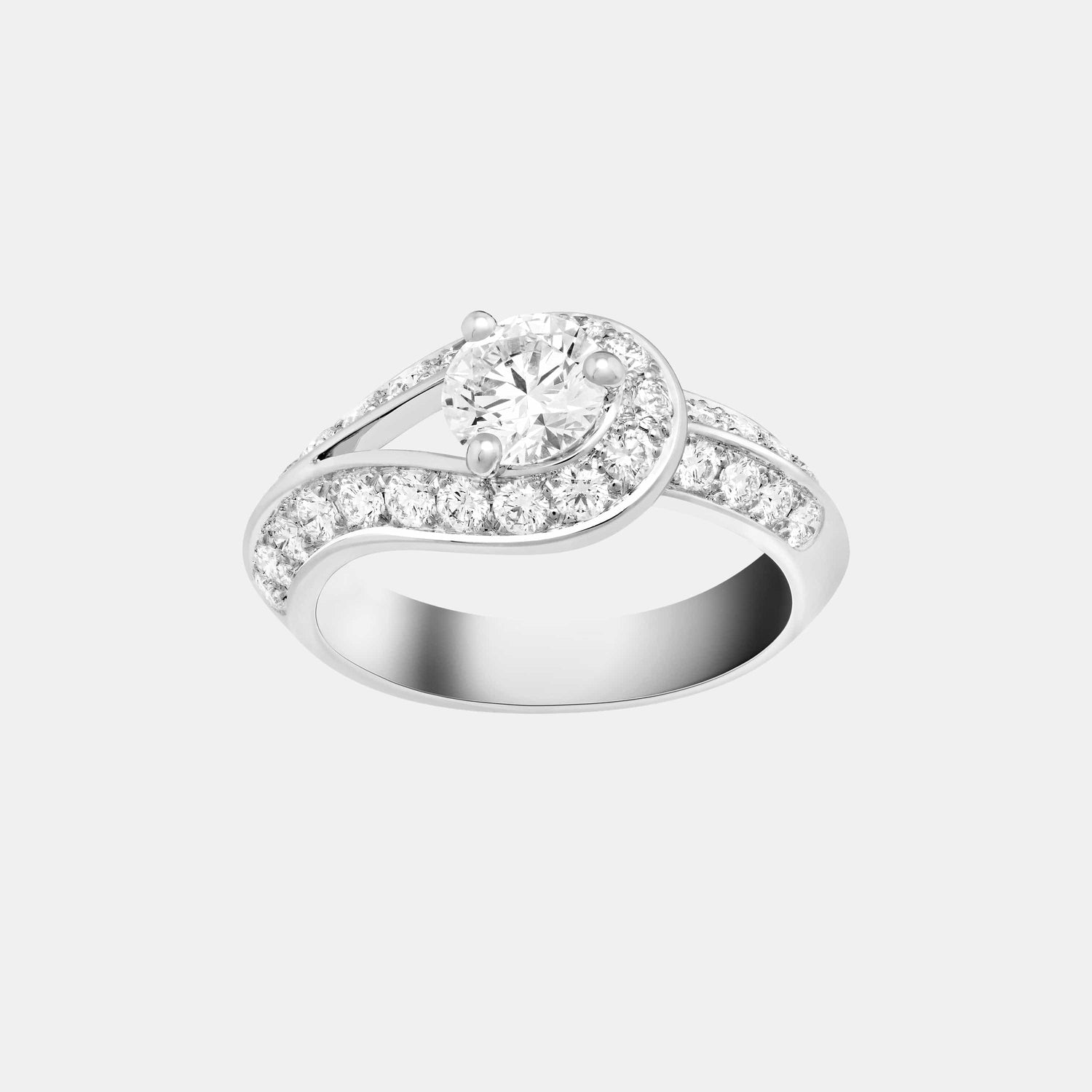 Bague Couture Platine Diamant 0.7ct