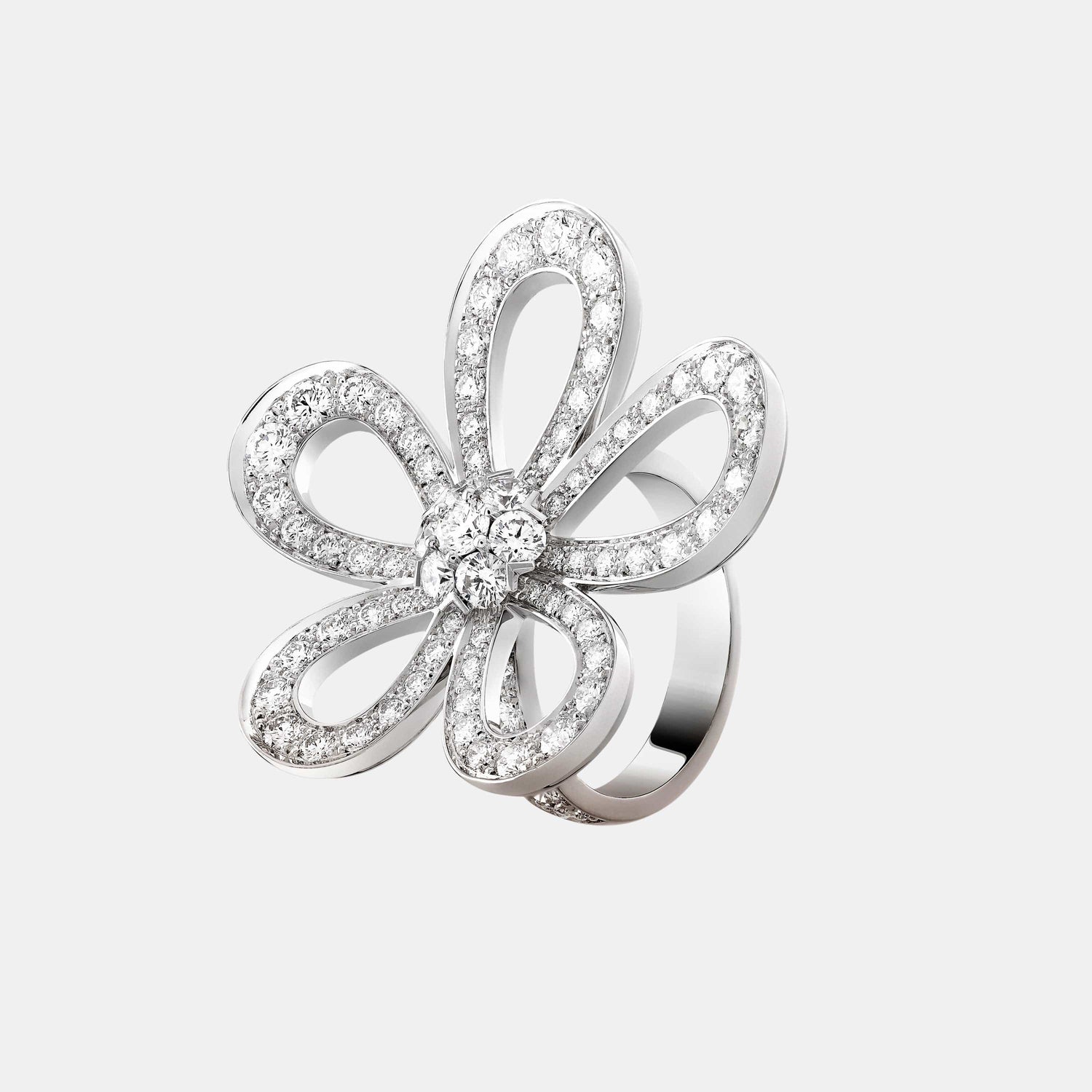 Bague Flowerlace Or blanc Diamant 2.81ct
