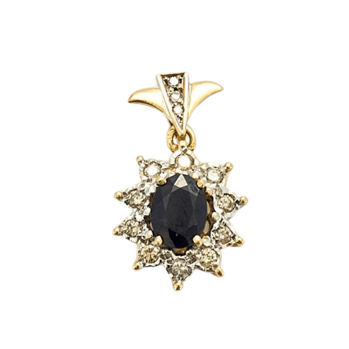 Collier Pendentif Marguerite Saphir Diamants 58 Facettes 230435