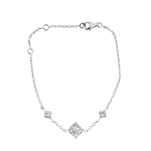 Bracelet Bracelet motifs diamants tailles princesses. 58 Facettes