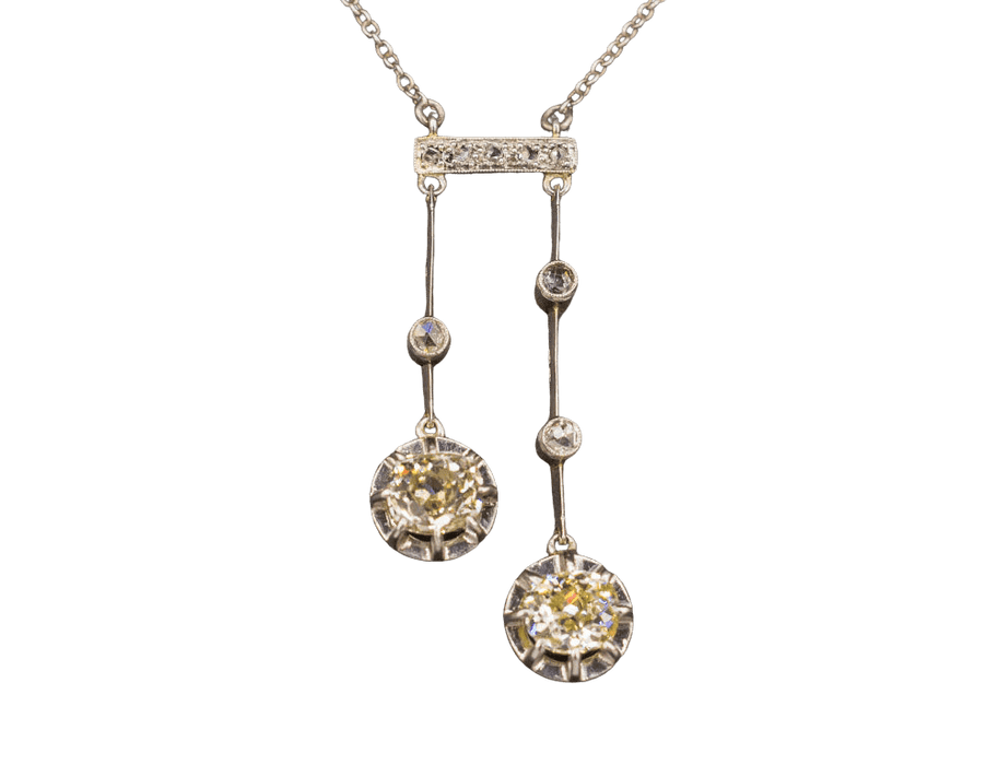 Collier Collier Négligé Or Jaune Platine Diamants 1920 58 Facettes A9063