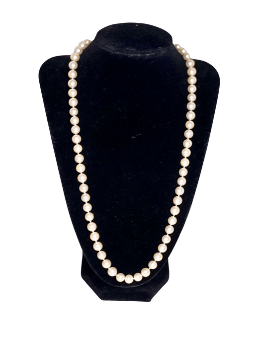 Superbe Collier sautoir 65 perles de culture fermoir or et diamants 58,5 Cm 58 Facettes