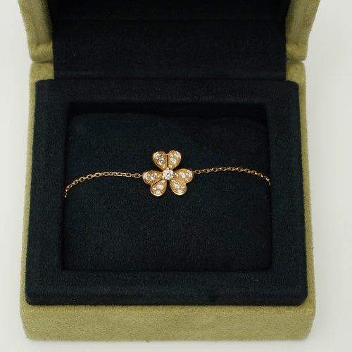 Bracelet Van Cleef & Arpels Frivole - Bracelet Mini pavé en or jaune et diamants 58 Facettes vca-b-yg-frvl-mini