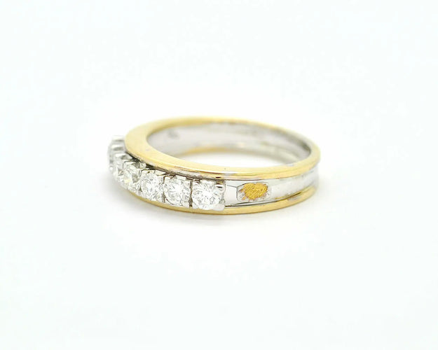 Bague Recarlo - Bague rivière en or blanc et or jaune avec diamants 58 Facettes 9940