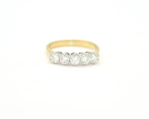 Bague Bague rivière - Diamants 0,80 ct en or jaune et blanc 18 ct 58 Facettes 13040