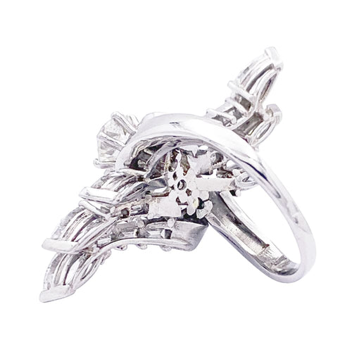 Bague 52 Bague ancienne en platine 950 sertie de diamants 58 Facettes 33752