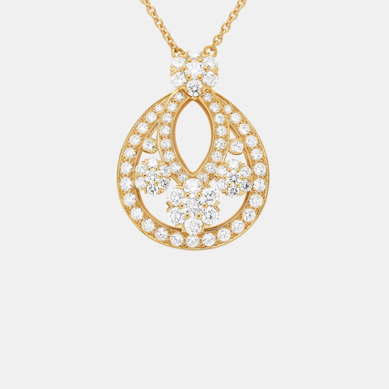 Pendentif Snowflake Or jaune Diamant 3.04ct