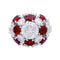 Bague 52 Bague en platine 950 sertie de diamants et rubis 58 Facettes 33584