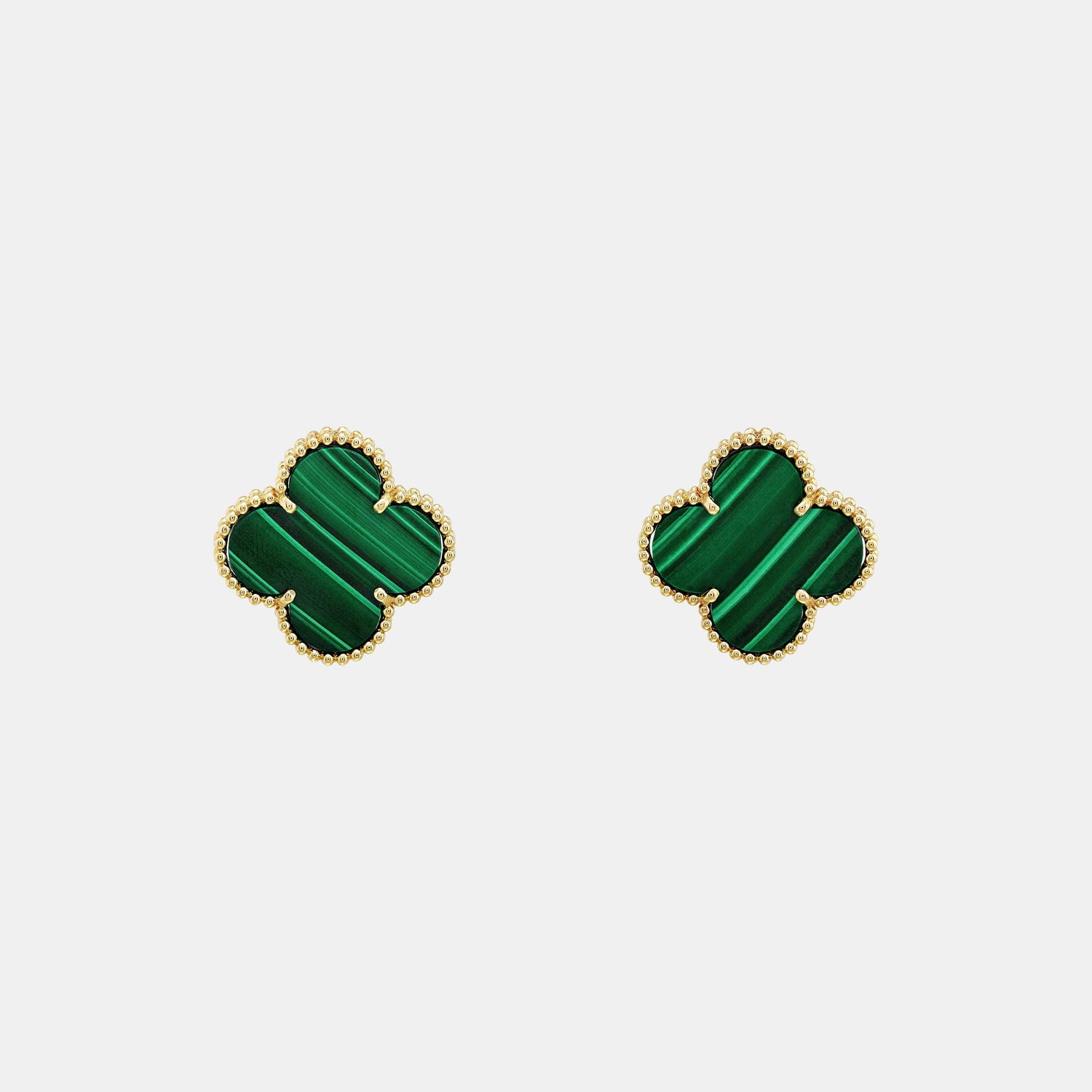 Boucles d'oreilles Magic Alhambra Or jaune Malachite 
