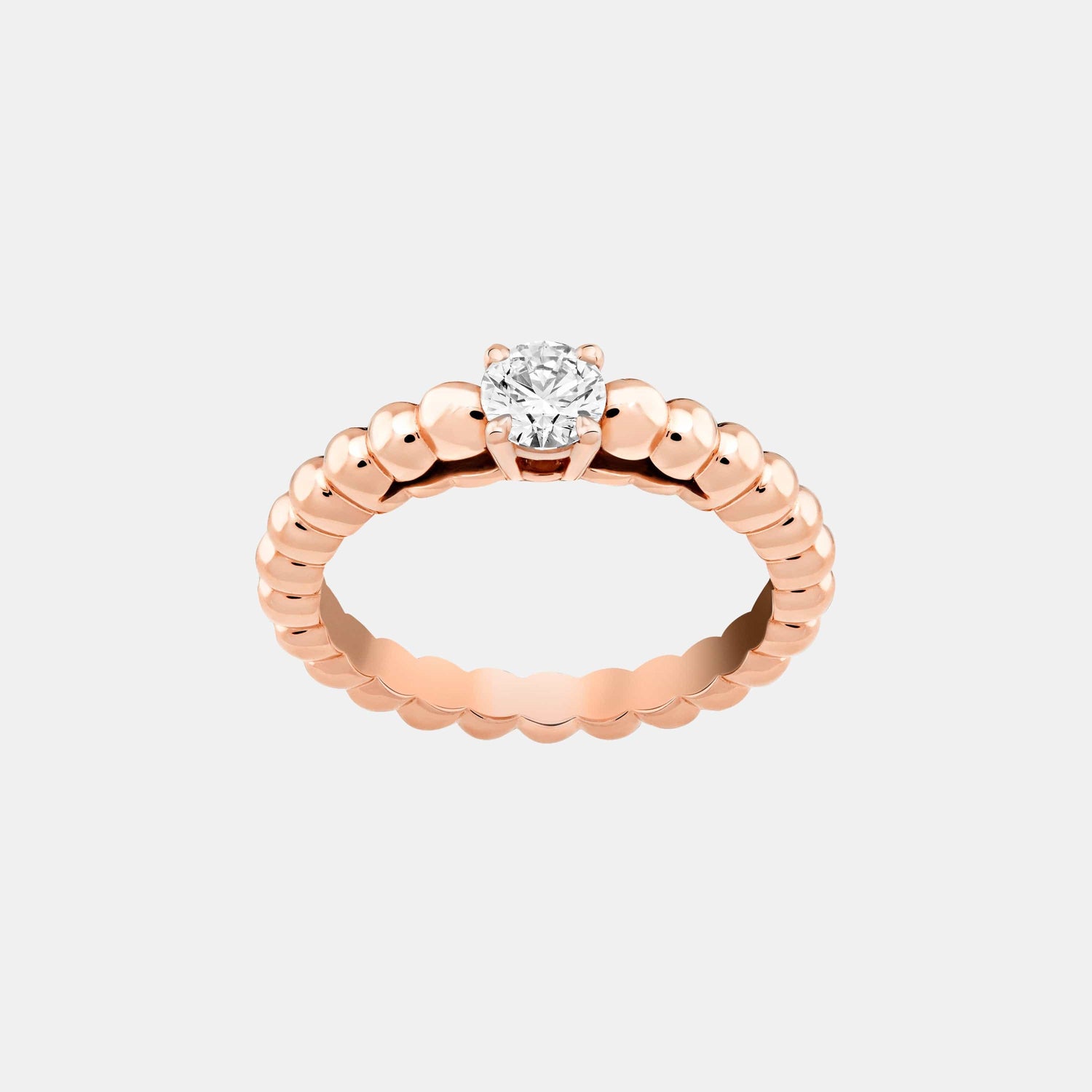 Bague Perlée Or rose Diamant 0.3ct