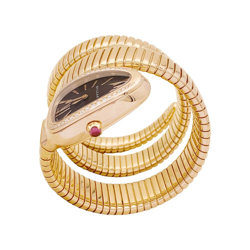 Montre Bulgari Serpenti Tubogas - Montre en or rose et diamants 58 Facettes 34807