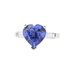 Bague 52 Bague Tanzanite Coeur Or Blanc Diamants Baguette 58 Facettes