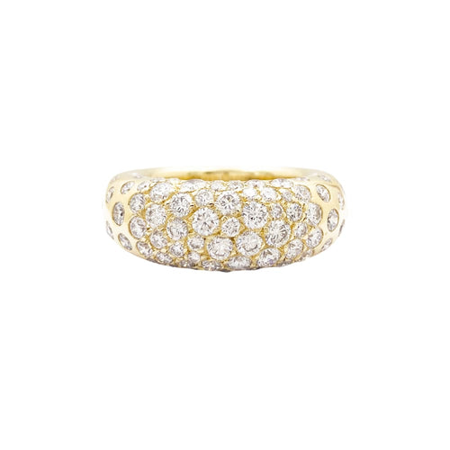 Bague 53 Chaumet Grains de Caviar - Bague jonc en or jaune et diamants 58 Facettes 34895