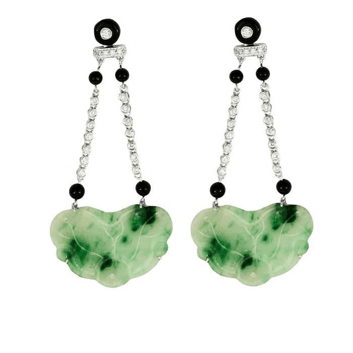 Boucles d'oreilles 5cm Pendants d'oreilles, jade, onyx et diamants 58 Facettes DV0671-16-5CM