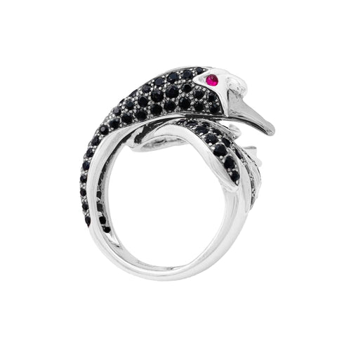 Bague 51 Boucheron Animaux de Collection - Bague Cypris, le Cygne en or blanc, saphirs, diamants 58 Facettes 34866