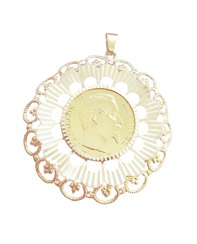 Pendentif Pendentif pièce or de 20 Frs Napoléon III tête nue 1858 58 Facettes AA 1641