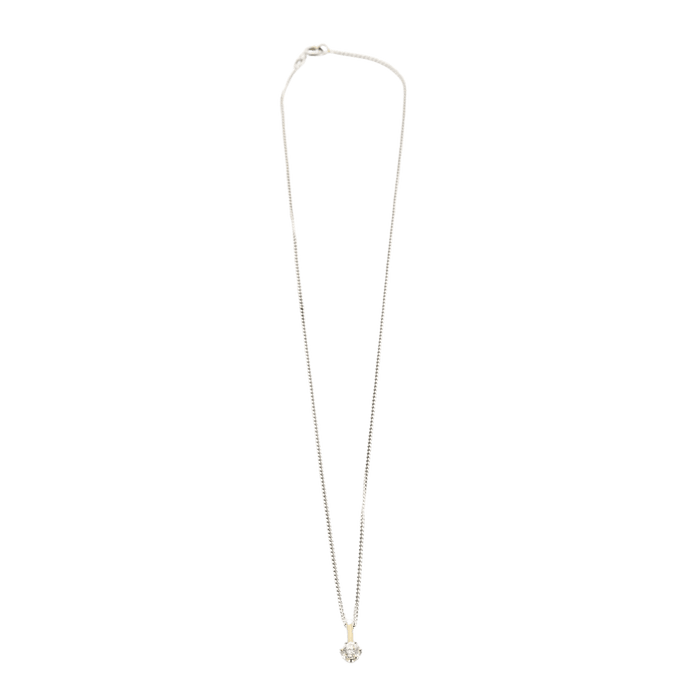 Collier Collier solitaire or blanc et diamant 58 Facettes 240 203