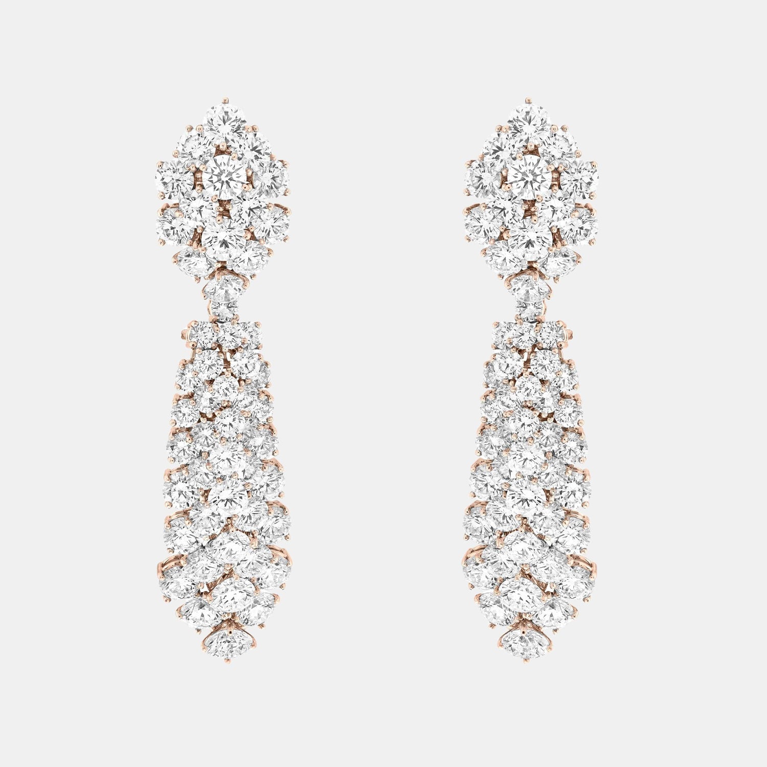 Boucles d'oreilles A Cheval Or rose Diamant 23.91ct