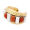 Bracelet René Boivin - Bracelet jonc Bobinettes en or jaune, platine, corail et diamants 58 Facettes 32496
