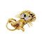 Boucles d'oreilles Van Cleef & Arpels Lion ébouriffé - Clip en or jaune, diamants et émeraudes 58 Facettes 35142