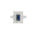 Bague Bague entourage platine, diamants et saphir 58 Facettes