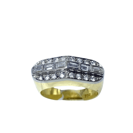 Ring 48 “Bridge” ring 2 Gold Diamond 58 Facettes