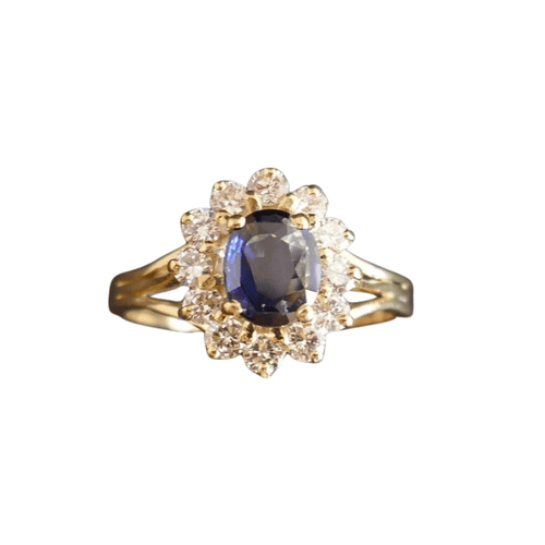 Bague 55 Bague Saphir Et Diamants, Or 18 Carats 58 Facettes