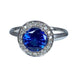Ring 53 Marguerite Ring White Gold Sapphire and Diamonds 58 Facettes AB222