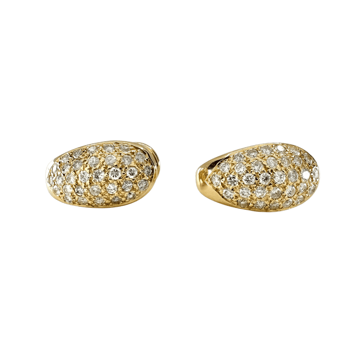 Boucles d'oreilles Boucles d'oreilles pavage diamants or jaune 58 Facettes 1