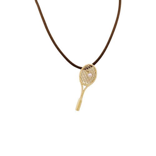 Pendentif Pendentif raquette de tennis en or jaune 750 avec perle de culture 58 Facettes 34804