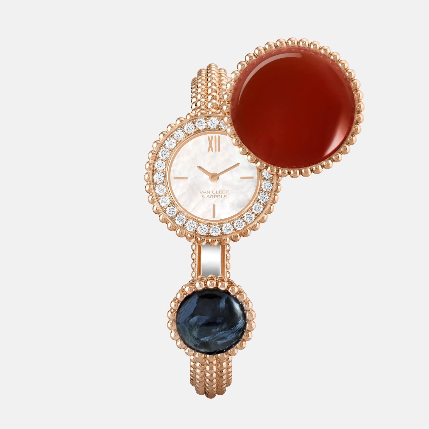 Montre Perlée Or rose Diamant 0.77ct