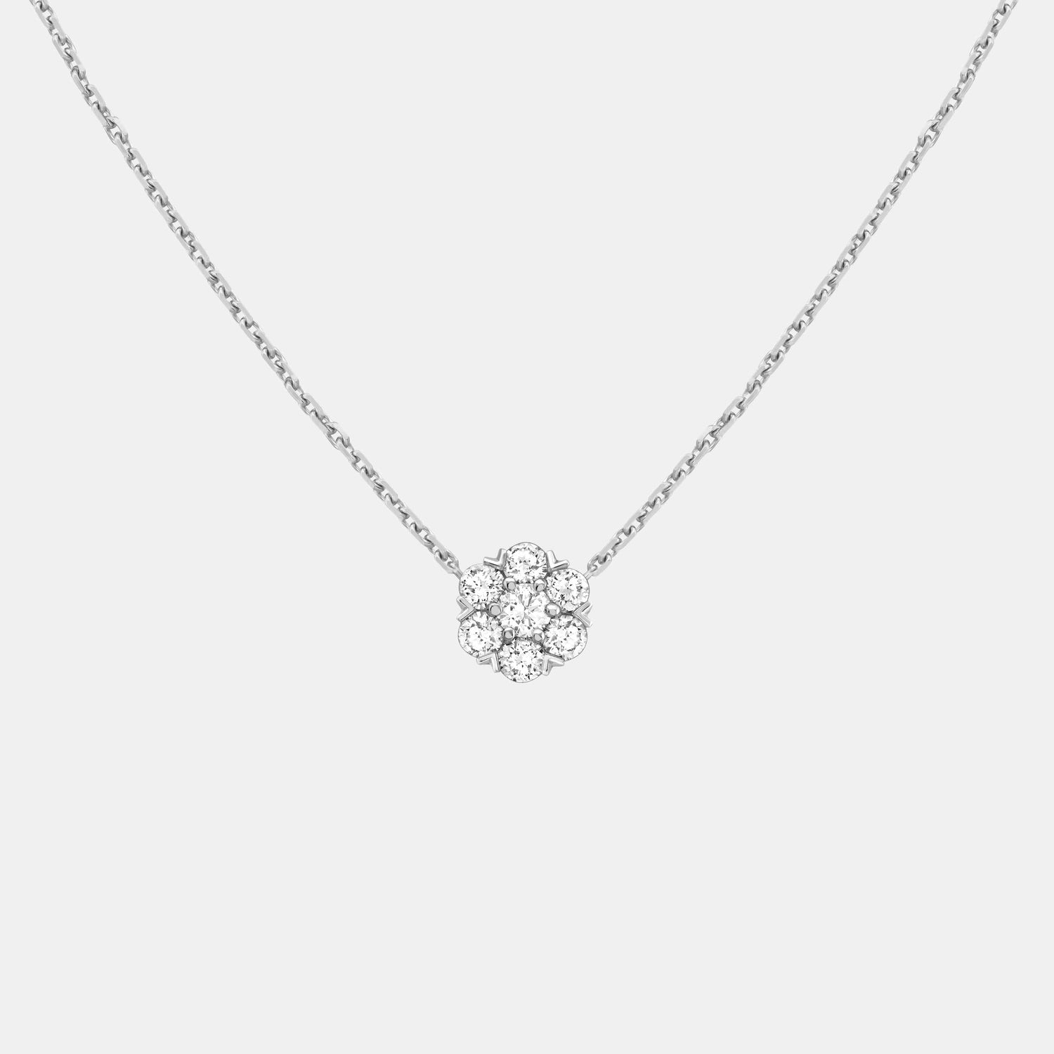 Collier Fleurette Or blanc Diamant 0.73ct