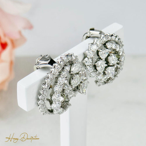 Boucles d'oreilles Boucles d’oreilles clips - Platine 950 et diamants 5,60 ct 58 Facettes 1843