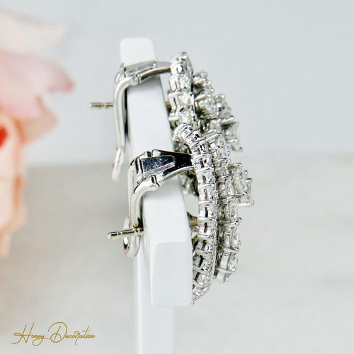 Boucles d'oreilles Clips d’oreilles - 950 platine et diamants 5,60 ct 58 Facettes 1843