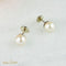 Boucles d'oreilles Boucles d'oreilles puces perles en or jaune 18K 58 Facettes 1949