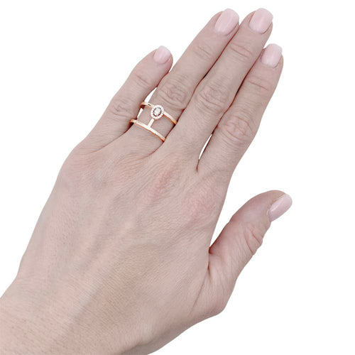Bague 53 Messika Glam'Azone - Bague en or rose et diamants 58 Facettes 35210