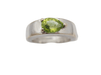 Ring 58 Peridot white gold ring 58 Facettes