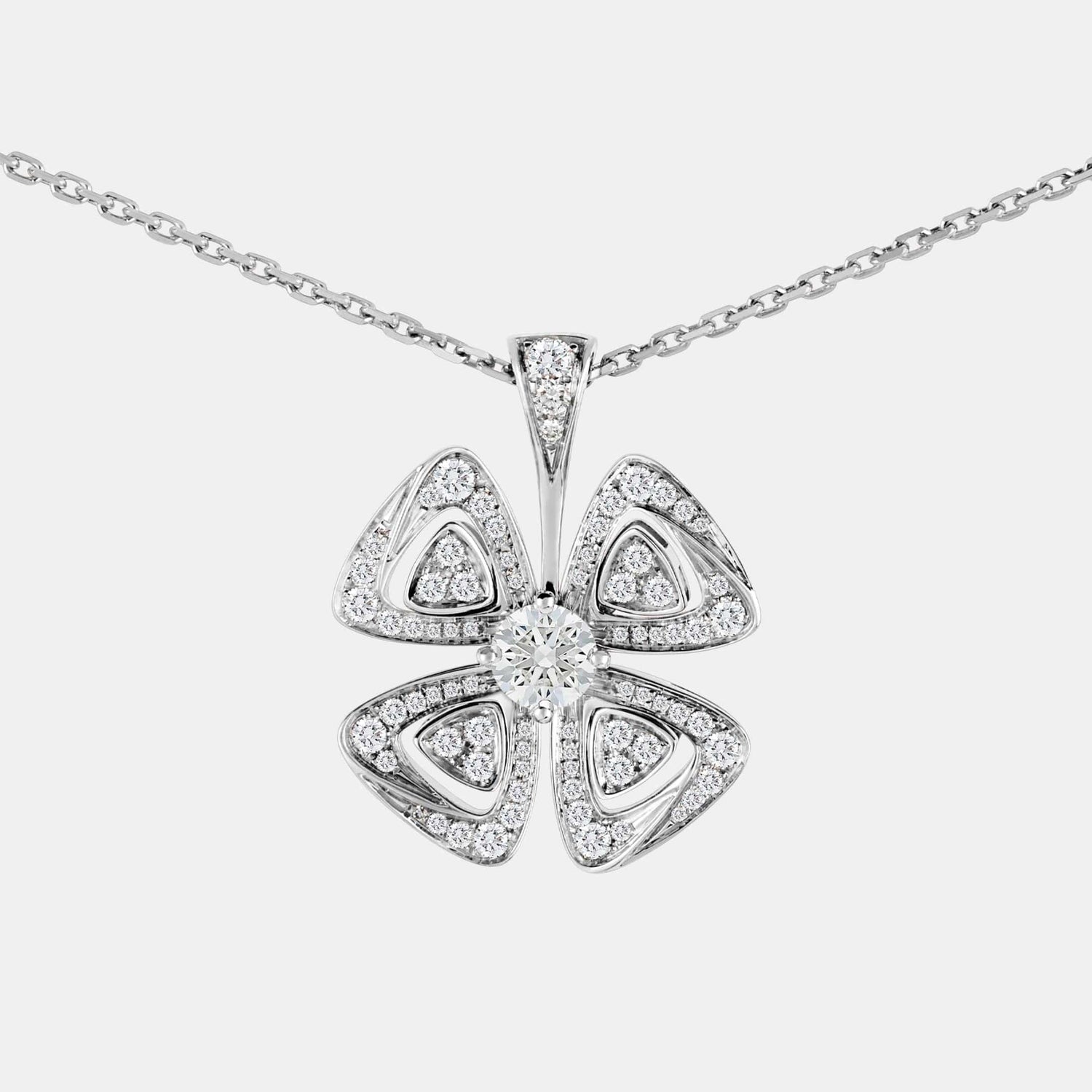 Collier Fiorever Or blanc Diamant 0.6ct