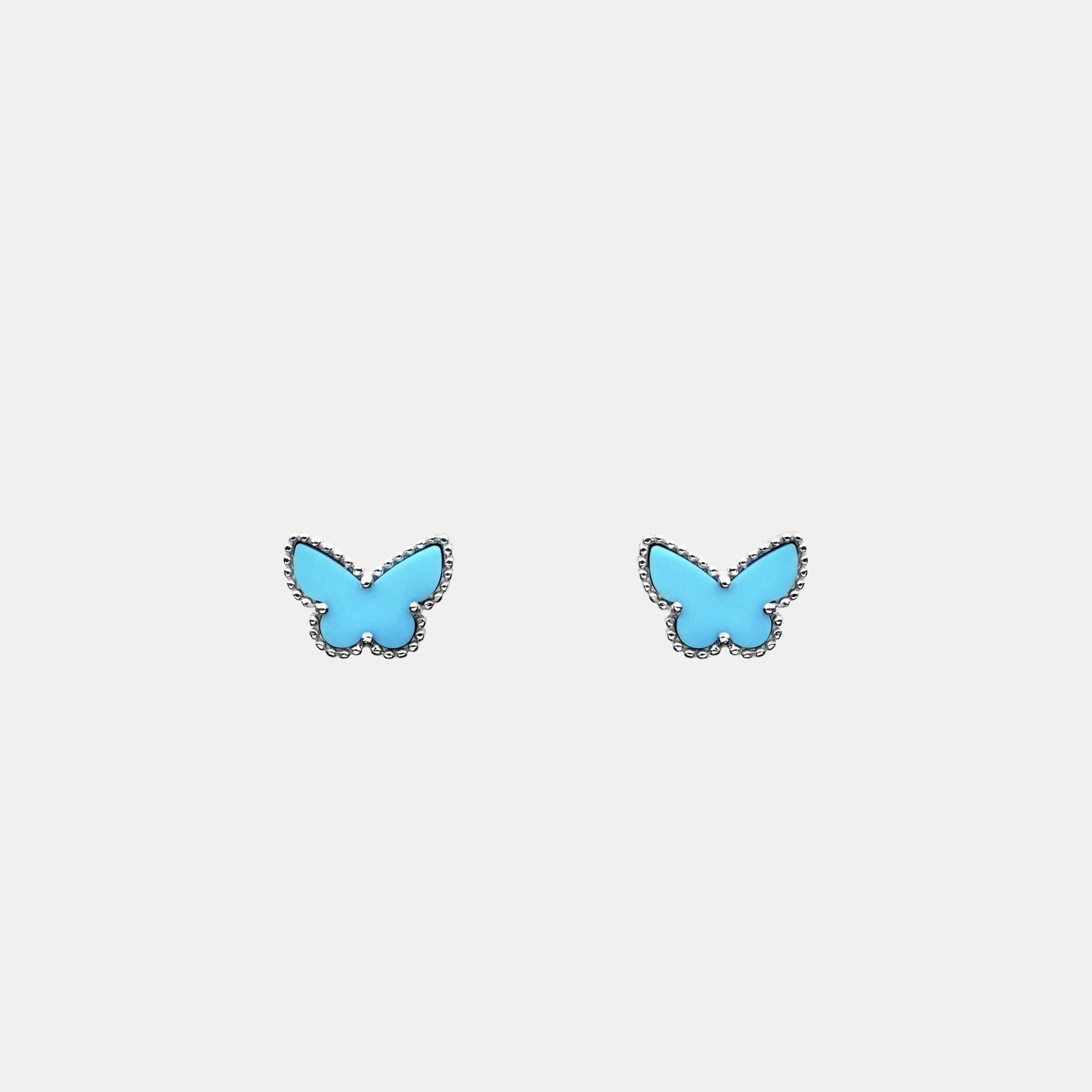 Boucles d'oreilles Sweet Alhambra Or blanc Turquoise 