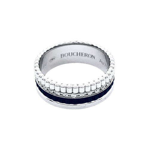 Bague 50 Boucheron Quatre Black Edition Small - Bague en or blanc et diamants 58 Facettes 35290